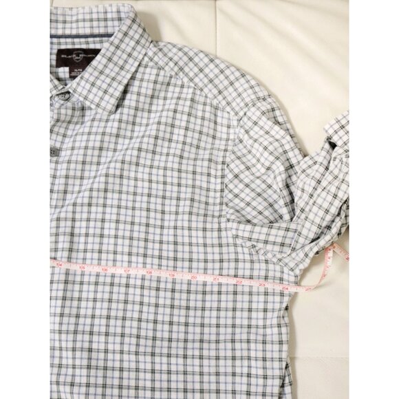 Men's Size XL Blue Green Thin Flannel Button Down Plaid Shirt BLACK & BROWN 1826 - Picture 5 of 6